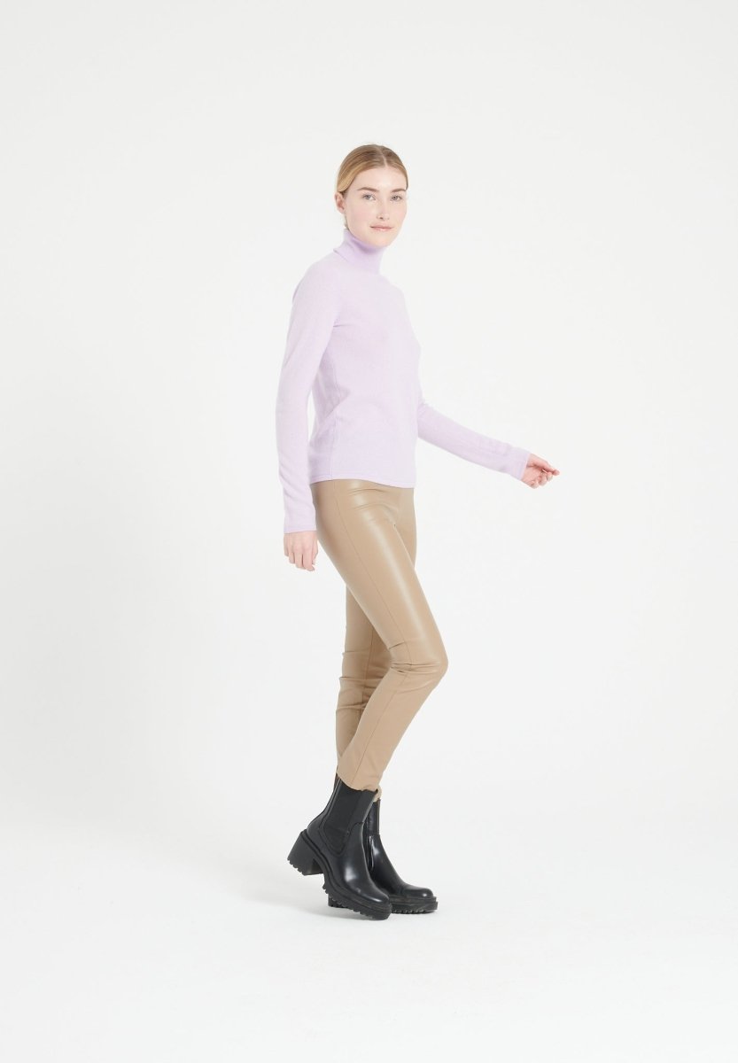 Pull col roulé cachemire lilas femme - LILLY 3